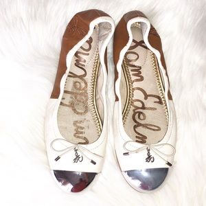 SAM EDELMAN Fairleigh Leather Cap Toe Flats
